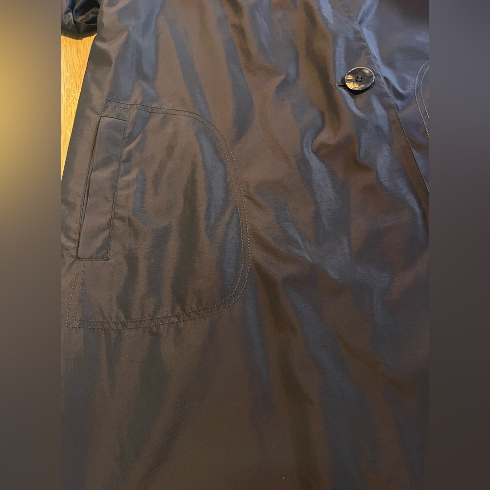 Gallery Convertible Shawl Collar Hooded Raincoat Women’s Brown A-Line Trench S - Picture 5 of 15
